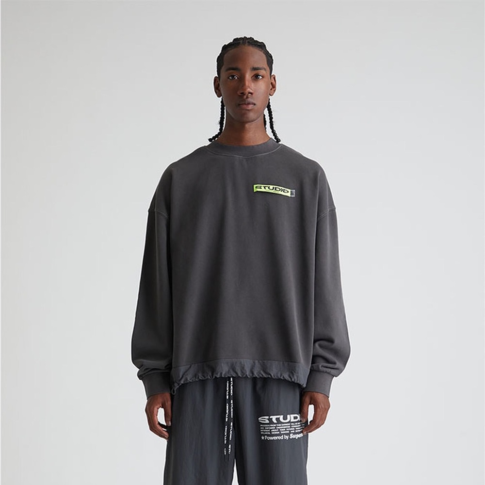 PacSun Studio by Supervsn Dark Gray Crewneck Sweatshirt